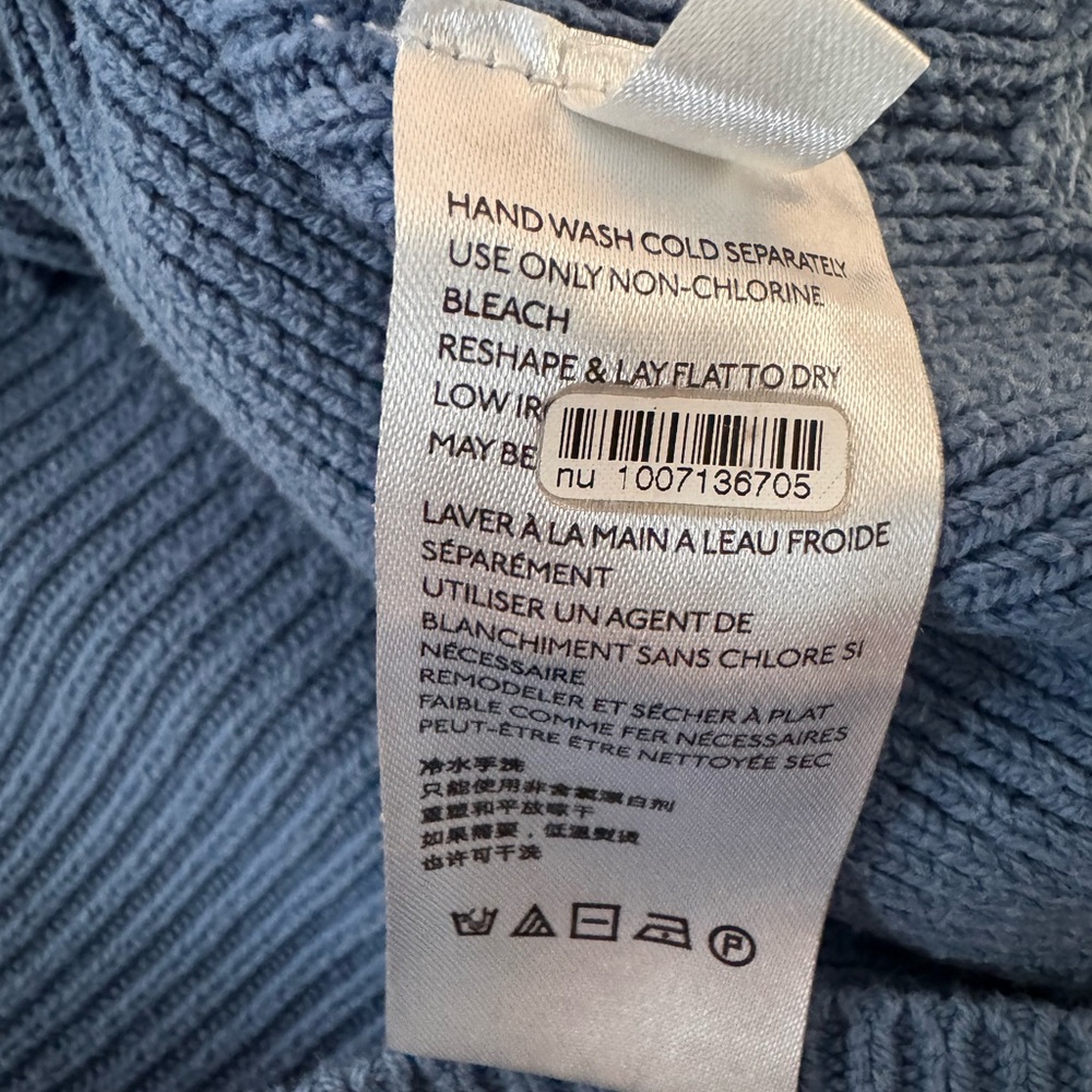 Free People Easy Street Oversized Sweater XS Fancy Blue Periwinkle Slouchy Cozy - Picture 7 of 12